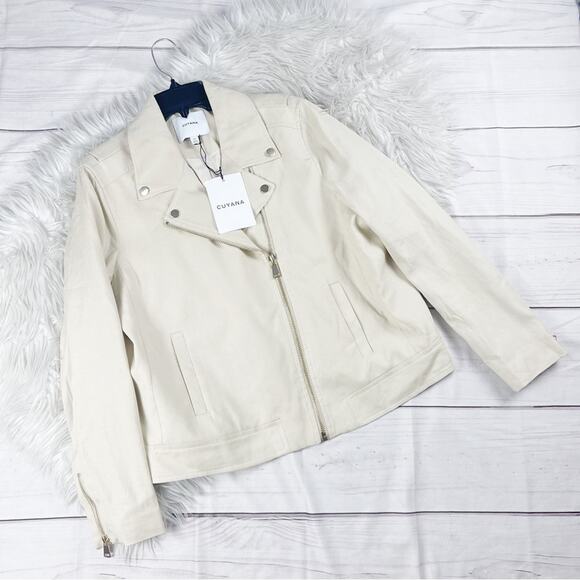 Cuyana Women's Linen Moto in Cream Jacket Size Large - Picture 3 of 7
